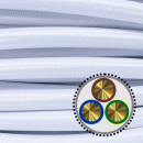 textilumflochtenes Kabel NYM-J 3x2,5mm², weiss